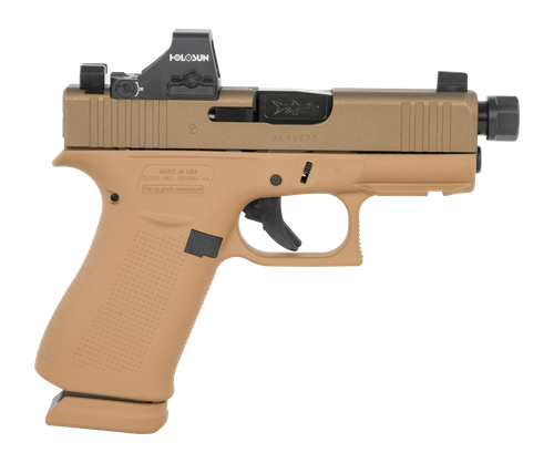 Glock G43X Optic Package 9mm 15rd, 3.41" Barrel, Earth Cerakote Serrated Slide Ambi, Limited Edition