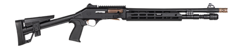 Panzer Arms M4 Speed Pro 12 Ga Semi-Auto 3" 5rd,18.50" Black Ported Barrel, Black Aluminum Receiver Picatinny Rail, M-Lok Handguard, Skeleton Stock, Black Polymer Grip