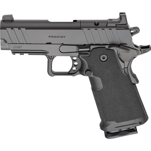 Springfield 1911 DS Prodigy Sub-Compact Frame 9mm 18rd,  3.5" Match Grade Barrel, Black Cerakote Carbon Steel Optic Ready/Serrated Slide & Frame Beavertail