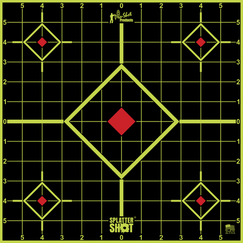 Pro-Shot SplatterShot Sight-In Self-Adhesive Paper 12" 5-Diamond Black Target Paper Green & Red Accents 5 Per Pack