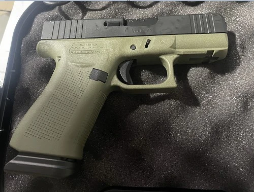 Glock G43X 2 Tone OD 9mm 15rd, 3.41" Barrel, Green Frame, Black Slide, Accessory Rail, USA Made