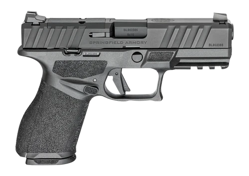 Springfield Echelon Alpha 4.0C 9mm, 4" Barrel, Optic Ready-Serrated Slide, Black, Rail, Adaptive Texture Grip, 10rd