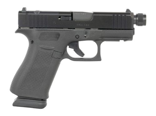 Glock G43X 9mm 10rd,3.41" Black Threaded Barrel, Black Steel Optic Ready/Serrated Slide, Black Polymer Frame Accessory Rail, Ambidextrous