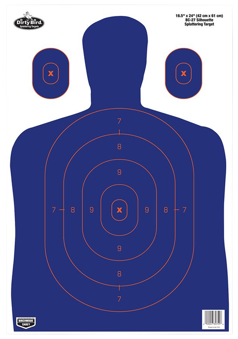 Birchwood Casey Dirty Bird 16.5" x 24" BC-27 Blue/Orange Silhouette Target, 3 Targets