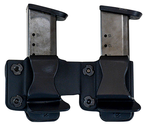 Comp-Tac Twin Mag Pouch Double Style made of Kydex with Black, Belt Clip & 1.50" Belt Size compatible with S&W M&P; Sig P320/P229 9mm/40 Mags for Right Hand