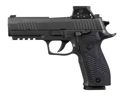 Sig Sauer P226 Optic Full Size 9mm, 4.4" Bull Barrel, ROMEO-X SIG-LOC Pro Red Dot, Black, Hogue G10 Grips, 10rd
