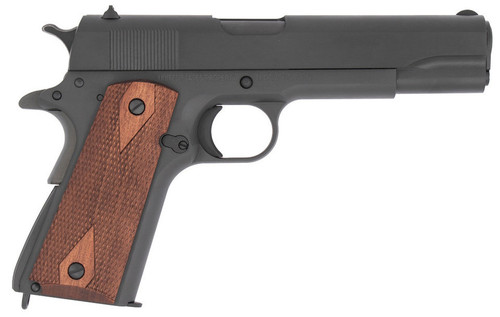 *D* Tisas 1911 A1 US Army WWII 9mm, 5" Barrel, Black, Wood Grips, 7rd