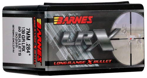 Barnes LONG-RANGE X, .284 Diameter, 7MM, 139gr, LRX Boat Tail, California Certified Nonlead, 50 Count