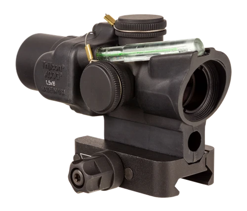 Trijicon Compact ACOG 1.5x16S, 1.5x Magnification, 16mm Objective, Dual Illuminated, Green 55gr .223 RTR Reticle, Black, Includes Q-LOC Mount