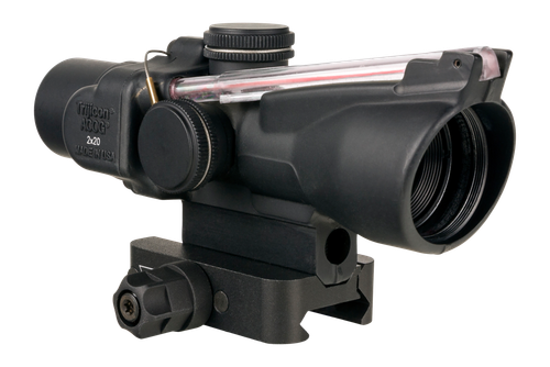 Trijicon Compact ACOG 2X20, 2x Magnification, 20mm Objective, Dual Illuminated, Red 115/147gr 9mm PCC RTR Reticle, Black, Includes Q-LOC Mount