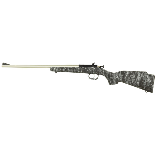 Crickett Gen2 Youth 22 LR 1rd 16.13" Stainless Single Shot Barrel, Stainless Steel Receiver, Black White Webbing Fixed Synthetic Stock