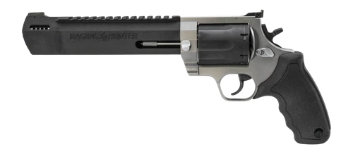 Taurus USA Raging Hunter, Revolver, Double/Single Action, Large Frame, 350 Legend, 8.37" Barrel, Matte Silver and Black, Rubber Grips, Blade Front with Adjustable Rear Sights, 6rd