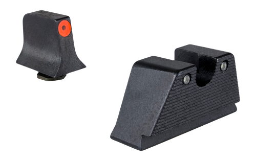 Trijicon Suppressor/Optic Height HD XR Night Sight Set, Fits Glock 17/19/17L/22/23/26/27/45/19X, Green Tritium with Orange Outline Front, Green Tritium with Black Outline U Notch Rear