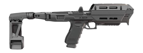 FAB Defense AMP, Pistol Conversion Kit, Folding Brace, Open-Top Optic Ready, Fits Glock 17/19, Black