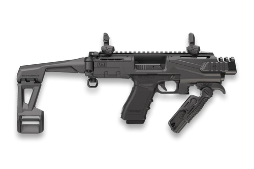 FAB Defense KPOS Scout Advanced, Pistol Conversion Kit, Folding Brace, Includes Foregrip & Sights, Fits Glock 17/19, Black