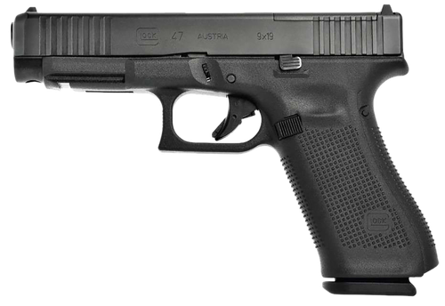 Glock 47 Gen5 MOS Rebuilt 9mm, 4.49" Black GMB Barrel, MOS Cut/Serrated Steel Slide, Picatinny Rail, 17rd