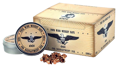 CCI Four Wing Musket Caps Black Powder Brass 1000 Per Box, 5 Per Case