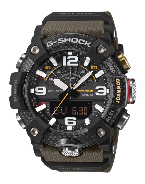G-Shock Mudmaster GG-B100X, Analog-Digital, Carbon Fiber Reinforced Resin Case, Green