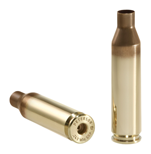 Peterson Cartridge Rifle Brass, 243 Winchester, Small Rifle Primer Pocket, 50 per Box