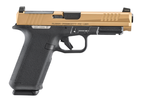 Ruger RXM 9mm 17rd 4.50" Black FNC Nitride Barrel, Copper PVD Alloy Steel Optic Ready Slide, Black Polymer Frame Accessory Rail, Magpul EHG Grip, RMR/RMSc/DPP Footprint
