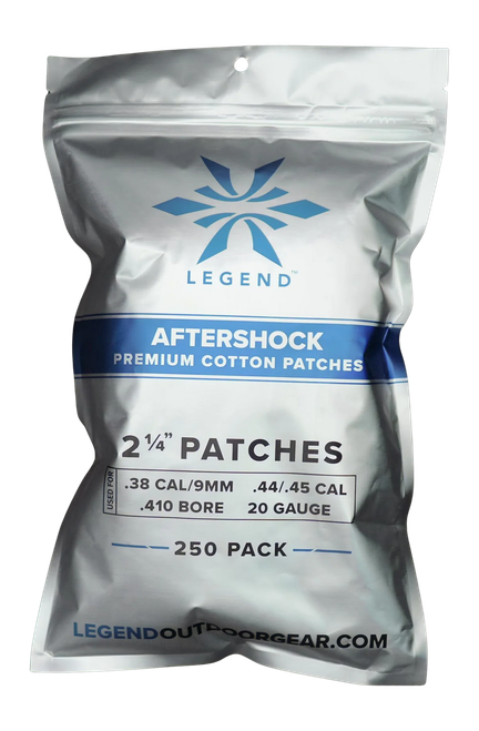 Legend Outdoor Gear Aftershock Cotton Patches, 2-1/4" Square, White, 250 Pack