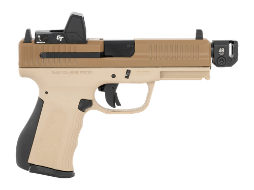 FMK G3 Strike, 9mm, 4.5" Threaded Barrel, Compensator, SI Seeker Red Dot, Desert Tan, 17rd