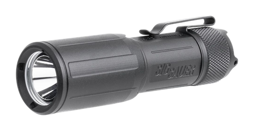 Sig Sauer FOXTROT-EDC Compact Flashlight, 1350 Lumens, Rechargeable, Clip and Two Tailcaps, Matte Black