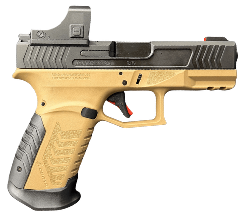 Derya DY9 Two-Tone Tactical Sauce RMR Green Dot, 9mm, 4.02" Barrel, Black Slide, Olive Drab Brown Frame, Picatinny Rail, 15rd