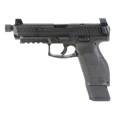 HK VP9 A1 Tactical Full Size 9mm 20rd,17rd 5.12" Black Threaded Barrel, Black Steel Optic Ready Slide, Black Polymer Frame Picatinny Rail, Interchangeable Backstrap Grip