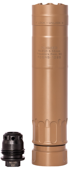 Rugged Suppressors Razor, 223 Remington/5.56mm, Flat Dark Earth, M2 Muzzle Brake 1/2x28