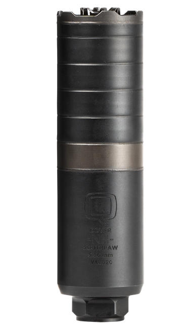 Q Southpaw Suppressor, 5.56mm, Black, Built-In Plan B Taper Lock for Quickie Fast-Attach, 1/2x28 Rearend Mount