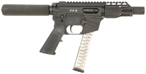 Freedom Ordnance FX9, 9mm, 4" Barrel, Matte Black, Pistol Buffer Tube, Glock Style Magazines, QD Single Point Bungee Sling, 31rd