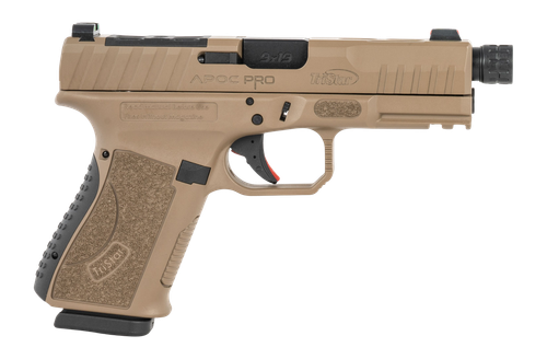 TriStar Apoc Pro, 9mm, 4.5" Threaded Barrel, Optic Ready, Flat Dark Earth, 2x15rd Mags