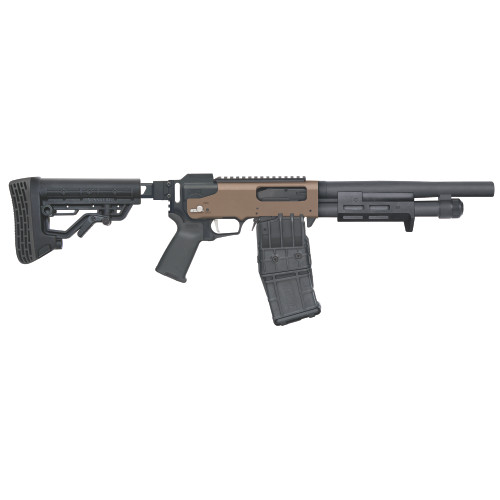 Mossberg 590RM Chisel Short Barreled Shotgun, 12 Ga, 11.5" Barrel, Cylinder Flat Dark Earth Receiver, Chisel Adjustable Buttstock, Magpul MBUS