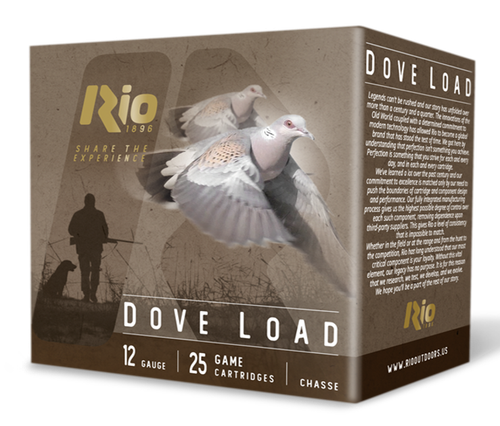 Rio Ammo Dove Load, 12 Ga, 2-3/4", 1-1/8 oz, #8 Lead Shot, 1200 fps, 25rd Box