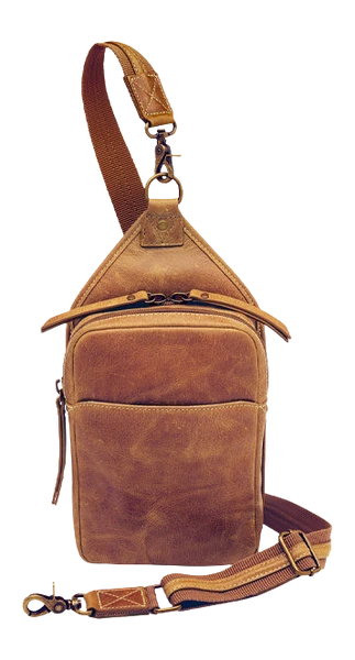 Gun Tote'n Mamas Compact Sling Cross-Body Bag, Carmel Distressed Buffalo