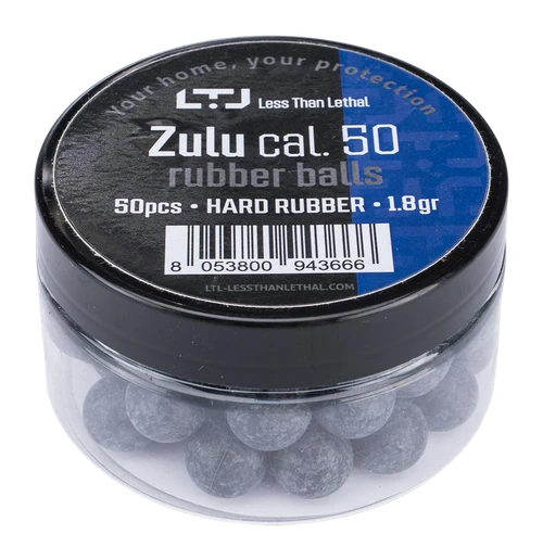 Softair Zulu 50 Caliber Rubber Balls, Black, 2.1 Gr, 50 Count