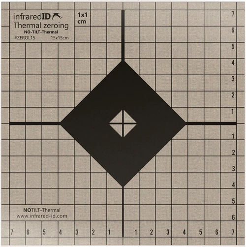 Infrared-ID Thermal Zeroing Target, 6" x 6", Metric Grid, Self-Adhesive, 5 Pack