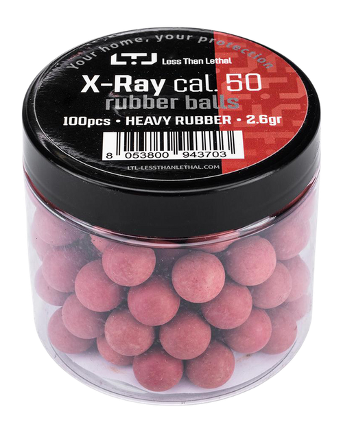 Softair X-Ray 50 Caliber Rubber Balls, Red, 2.6 Gr, 100 Count