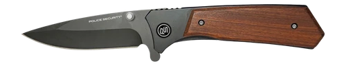 Police Security Ridgeline Folding Knife, 3.2" 3Cr13MoV Blade, Wood Handle