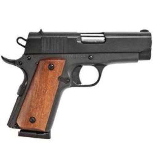 Rock Island Armory 1911A1 Officer Compact 45 ACP 3.5" Barrel, Parkerized, Wood Grips7rd