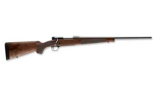 Winchester Model 70 Featherweight 25-06 Remington Caliber with 5rd, 22" Barrel, Brushed Polish Blued Metal Finish & Satin Walnut Fixed Feather Checkered Stock (Full Size)
