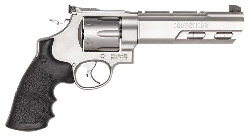 Smith & Wesson Model 629 Competitor 44 Remington Magnum/44 Special, 6" Barrel, Stainless Steel, Black Hogue Grip, 6rd