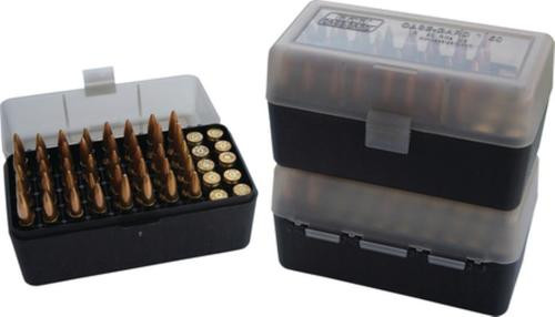 MTM Case Gard Case-Gard 50 Rifle Ammo Boxes .22-250 to .308 Clear Green/Black