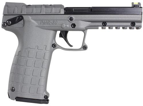 Kel-Tec PMR-30 22 WMR 30rd,4.30" Fluted Steel Barrel, Black/Gray Serrated Slide, Gray Polymer Frame Picatinny Accessory Rail, Gray Textured Polymer Grip