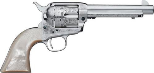 Uberti 1873 Cattleman NM Engraved, .45 Colt, 5.5", Pearl Grip, Stainless Steel