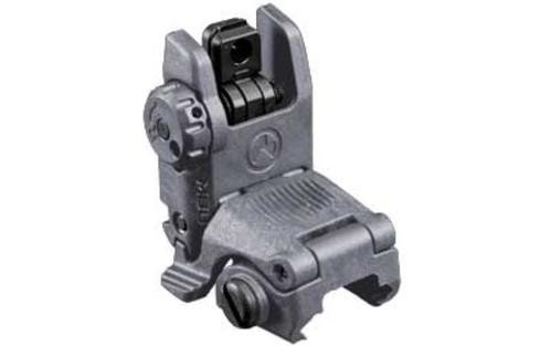 Magpul MAG248-GRY MBUS Sight Rear Stealth Gray Polymer, Spring-Loaded Flip Up for AR-15/ M16