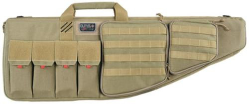 GPS Bags Tactical AR Case 35" Tan 1000D Nylon with Mag & Storage Pockets, Lockable Zippers, External Handgun Pocket & DuPont Teflon Coating