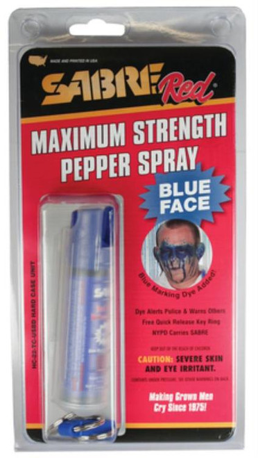 Sabre Blue Face Pepper Spray Keychain, .75oz, Hardcase