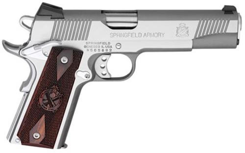 Springfield 1911 Loaded 45 ACP 5" SS Match Grade Barrel, SS Serrated Slide, SS Frame w/Beavertail, Cocobolo Grip, 7 Rd *CA Compliant